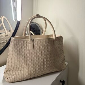 Lulu Dharma Woven Vegan Leather Tote